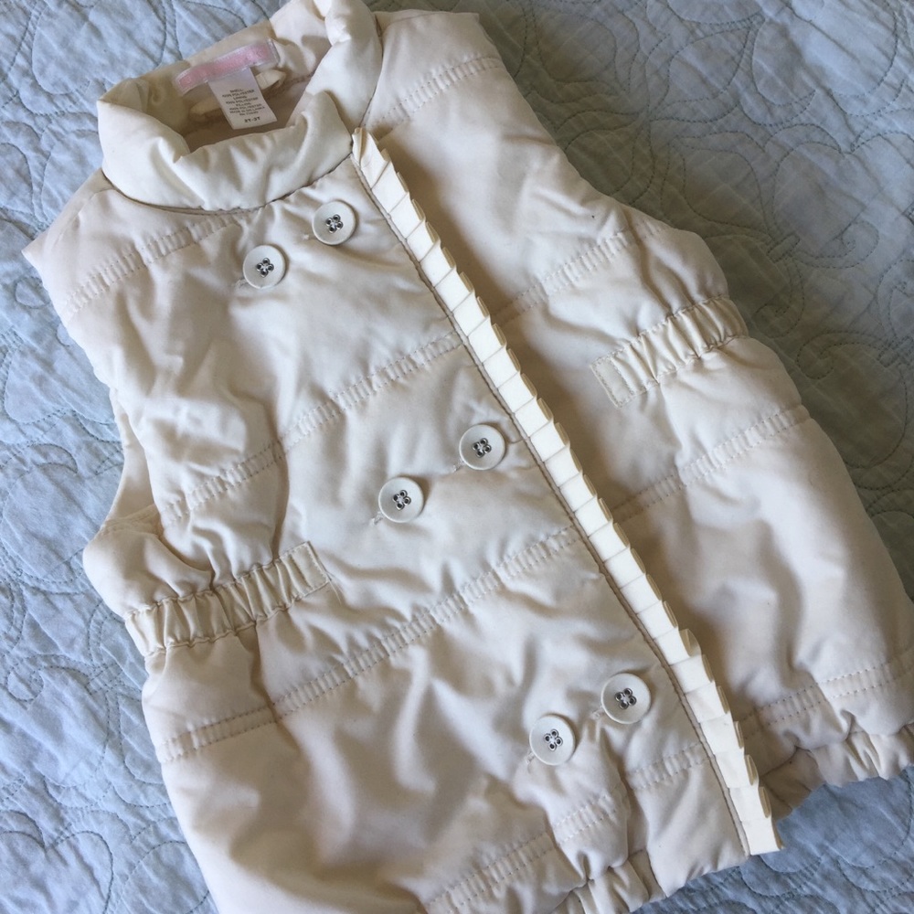 Janie and Jack White Girls Vest with Ruffles & Bow